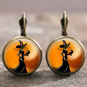 Witch Bronze Lever Back Earring's